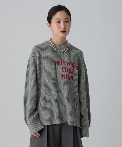 セール】7ゲージ畔編みロゴプルオーバー 611352（ニット/セーター