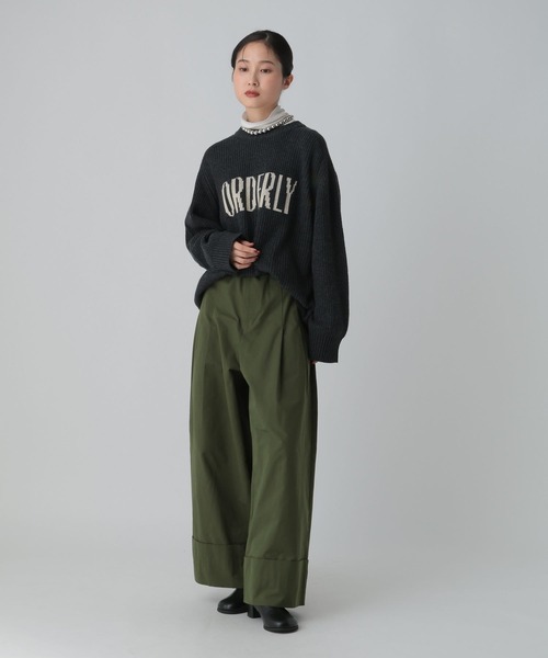 LEPSIM（レプシィム）の「7ゲージ畔編みロゴプルオーバー　611352（ニット/セーター・レディース・アイボリー/グリーン/チャコールグレー/グレー・FREE）」の13枚目の写真