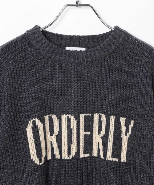 セール】7ゲージ畔編みロゴプルオーバー 611352（ニット/セーター