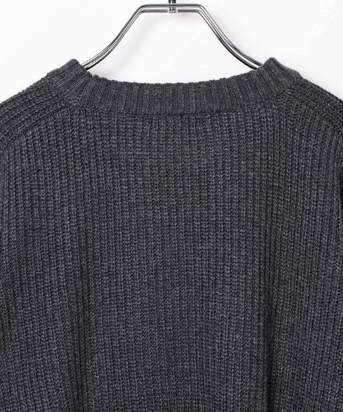 セール】7ゲージ畔編みロゴプルオーバー 611352（ニット/セーター