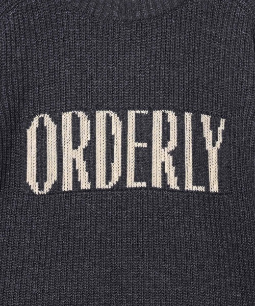 セール】7ゲージ畔編みロゴプルオーバー 611352（ニット/セーター