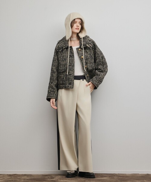 Diagram（ダイアグラム）の「パディングツイードジャケット（その他アウター・レディース・ベージュ/ブラック・36/38）」の4枚目の写真