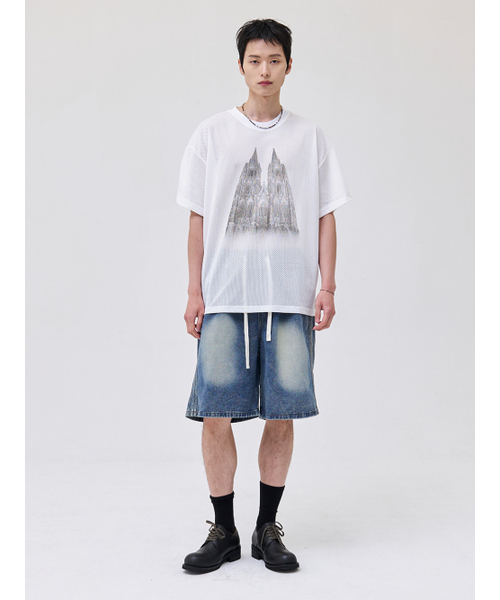 AKECII(アケシ)の「ナギトラックデニムショーツ-ライトブルー(その他パンツ・メンズ・その他・MEDIUM/LARGE)」の2枚目の写真