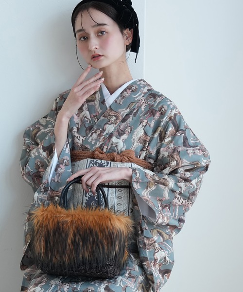 utatane（ウタタネ）の「着物 単衣 ニコアンティーク ドッグ・エキスポ ベルデ（着物・レディース・グリーン・FREE）」の6枚目の写真