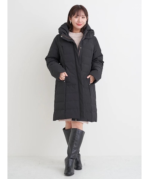大きいサイズ】襟ボリュームロングダウンコート（ダウンジャケット