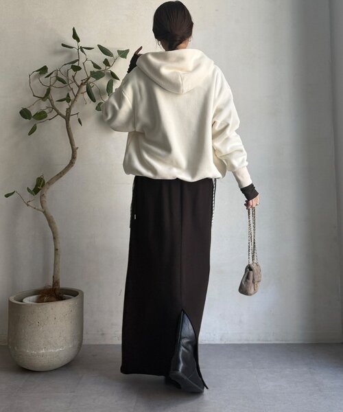 DouDou（ドゥドゥ）の「フリーススナッププルオーバー（Tシャツ/カットソー・レディース・グレー/オフホワイト・FREE）」の7枚目の写真