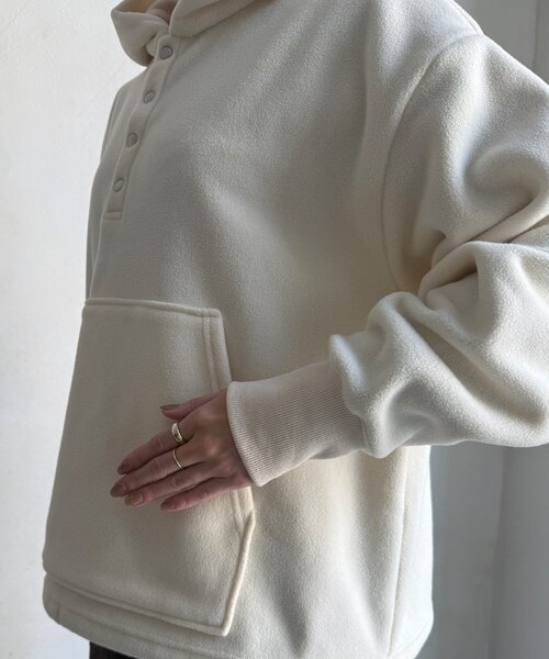 DouDou（ドゥドゥ）の「フリーススナッププルオーバー（Tシャツ/カットソー・レディース・グレー/オフホワイト・FREE）」の18枚目の写真