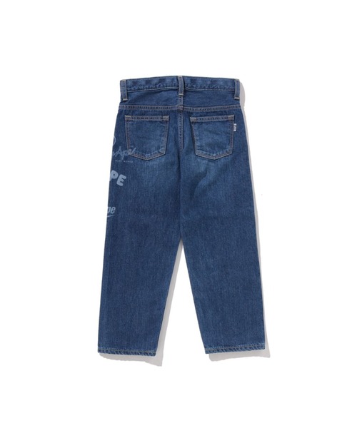A BATHING APE（アベイシングエイプ）の「BAPE MULTI GRAPHICS 10 OZ DENIM PANTS（デニムパンツ・キッズ・インディゴブルー・100/130/110）」の2枚目の写真