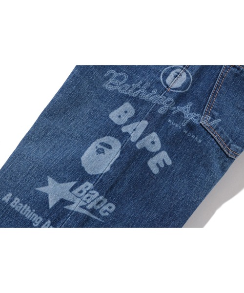 A BATHING APE（アベイシングエイプ）の「BAPE MULTI GRAPHICS 10 OZ DENIM PANTS（デニムパンツ・キッズ・インディゴブルー・100/130/110）」の4枚目の写真
