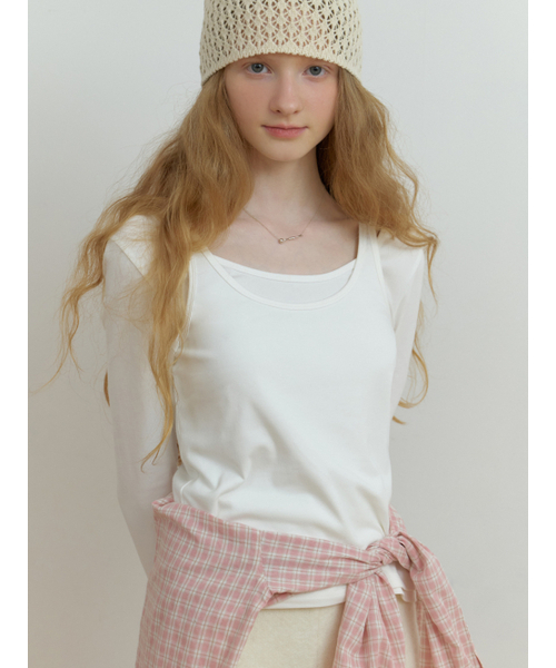 RE_L（リエル）の「Sou layered t-shirt_2piece (ivory)（Tシャツ/カットソー・レディース・その他・FREE）」の6枚目の写真