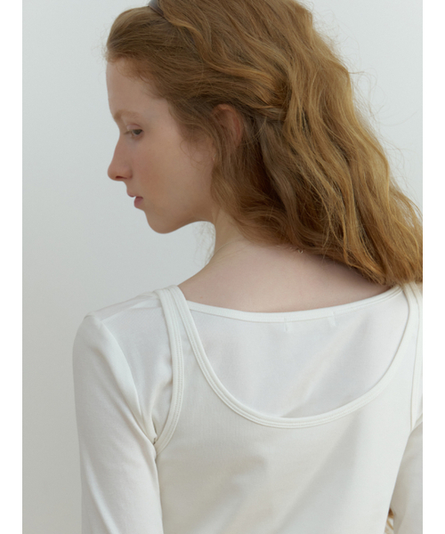 RE_L（リエル）の「Sou layered t-shirt_2piece (ivory)（Tシャツ/カットソー・レディース・その他・FREE）」の5枚目の写真