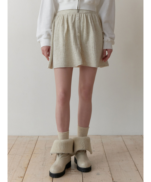 RE_L（リエル）の「Mandarin knit skirt (oatmeal)（スカート・レディース・その他・FREE）」の4枚目の写真