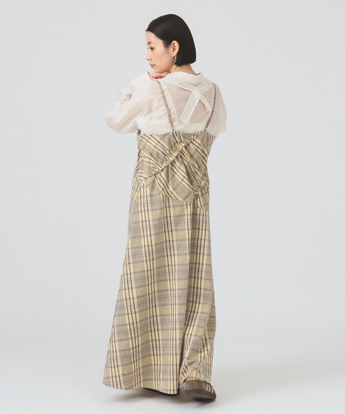 Ray BEAMS（レイビームス）の「チェック キリカエ キャミ ワンピース（ワンピース・レディース・クリーム/ブラック・1/0）」の7枚目の写真