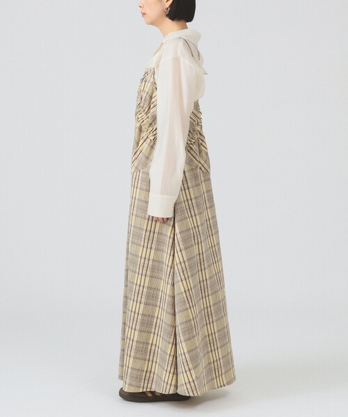 Ray BEAMS（レイビームス）の「チェック キリカエ キャミ ワンピース（ワンピース・レディース・クリーム/ブラック・1/0）」の9枚目の写真