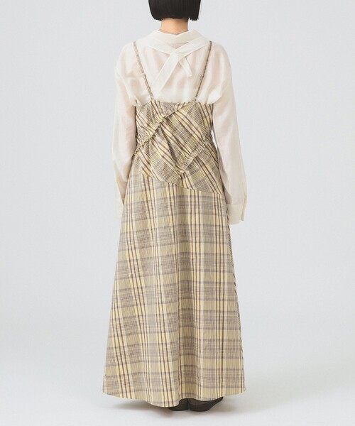 Ray BEAMS（レイビームス）の「チェック キリカエ キャミ ワンピース（ワンピース・レディース・クリーム/ブラック・1/0）」の10枚目の写真