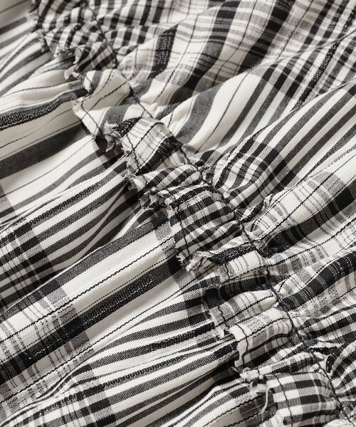 Ray BEAMS（レイビームス）の「チェック キリカエ キャミ ワンピース（ワンピース・レディース・クリーム/ブラック・1/0）」の15枚目の写真