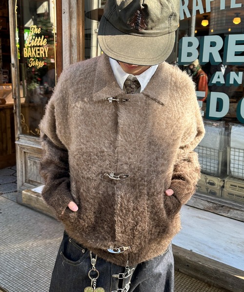 kutir(クティール)の「FIREMAN GRADATION ZIP KNIT BLOUSON/ファイヤーマングラデーションジップニットブルゾン(ブルゾン・メンズ・ブラウン/ブラック・LARGE/MEDIUM)」の2枚目の写真