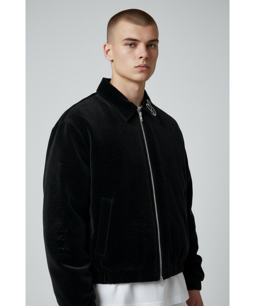 Soft V Blouson Jacket (Black)