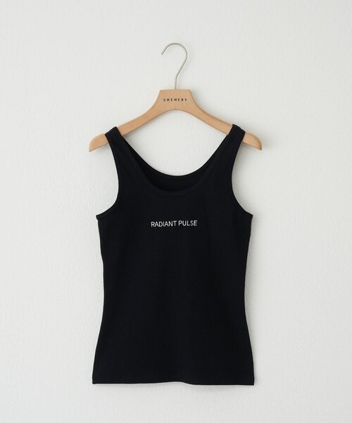 SHENERY（シーナリー）の「刺繍リブタンクトップ（キャミソール・レディース・ブラック/オフホワイト・FREE）」の9枚目の写真