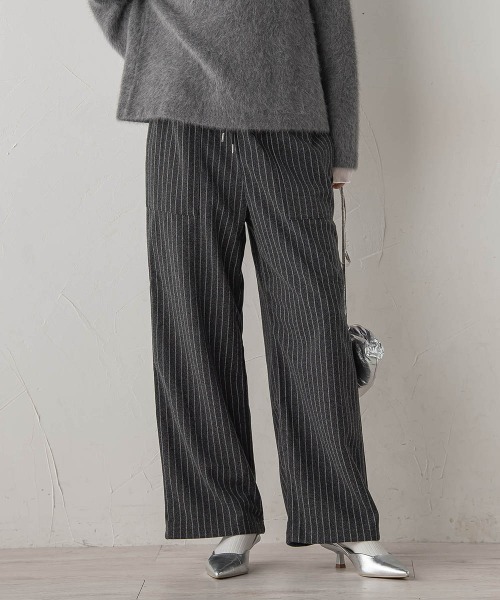Droite lautreamont(ドロワットロートレアモン)の「【WEB限定】圧縮アソートイージーパンツ≪手洗い可能≫(その他パンツ・レディース・グレー系その他/チャコールグレー・M)」の2枚目の写真