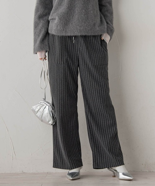 Droite lautreamont(ドロワットロートレアモン)の「【WEB限定】圧縮アソートイージーパンツ≪手洗い可能≫(その他パンツ・レディース・グレー系その他/チャコールグレー・M)」の3枚目の写真