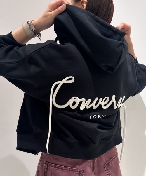 新品 CONVERSETOKYO SPINDLE LOGO ZIP HOODIE CONVERSE TOKYO パーカー BACK SPINDLE LOGO ZIP HOODIE レディース