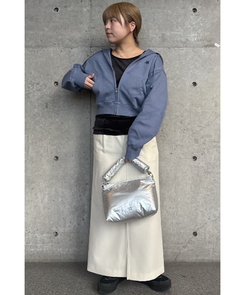 CONVERSE TOKYO（コンバーストウキョウ）の「BACK SPINDLE LOGO ZIP HOODIE（パーカー・レディース・ピンク/ブラック/ブルー/セージグリーン/杢グレー/アイボリー・FREE）」の12枚目の写真