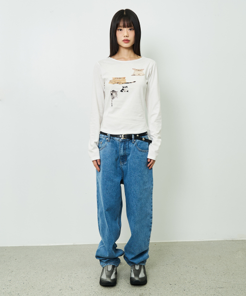 chancechance（チャンスチャンス）の「FOUR-CAT PRINTED WOMAN LONGSLEEVE T-SHIRT（Tシャツ/カットソー・レディース・その他・FREE）」の3枚目の写真