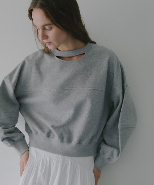 MANOF（マノフ）の「MOON SLIT SWEAT TOPS（スウェット・レディース・グレー/ブラック/ホワイト/レッド・F）」の12枚目の写真