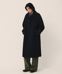 [WOOL 80] ウールリッチ バルマカンローブコート_ブラック