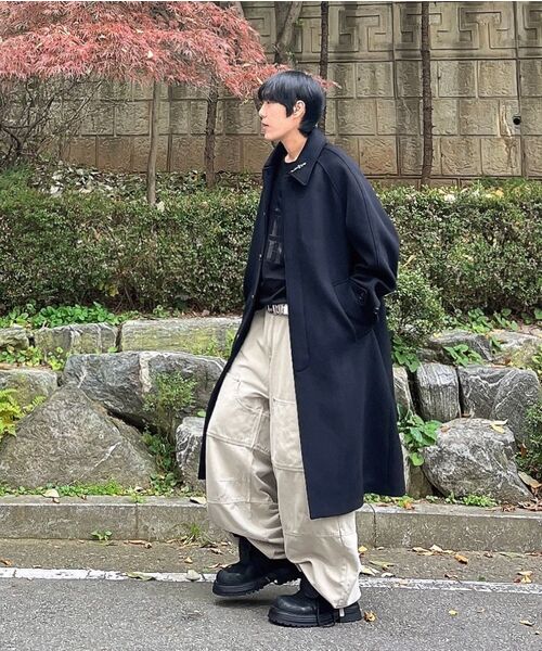 KIIMUIR（キミュア）の「[WOOL 80] ウールリッチ バルマカンローブコート_ブラック（チェスターコート・メンズ・ブラック・MEDIUM）」の4枚目の写真