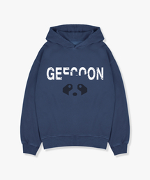 ピグメントダイングダークネスシンボルフードスウェットシャツ GEE257-103 ブルー