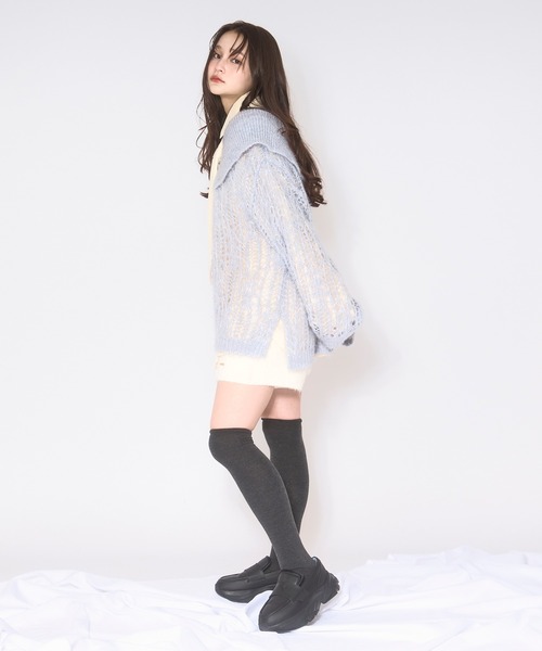 loin nuit（ロワンニュイ）の「sheer collar knit / シアーカラーニット（ニット/セーター・レディース・アイボリー/ライトブルー/グレー・FREE）」の20枚目の写真