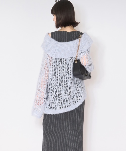 sheer collar knit / シアーカラーニット（ニット/セーター）｜loin