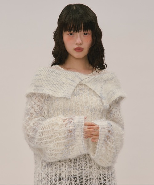 セール】sheer collar knit / シアーカラーニット（ニット/セーター