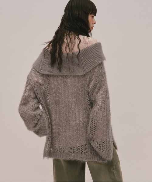 sheer collar knit / シアーカラーニット（ニット/セーター）｜loin
