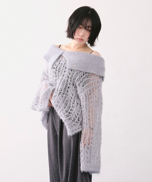 loin nuit（ロワンニュイ）の「sheer collar knit / シアーカラー