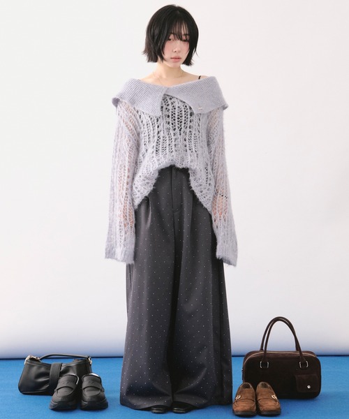 sheer collar knit / シアーカラーニット（ニット/セーター）｜loin