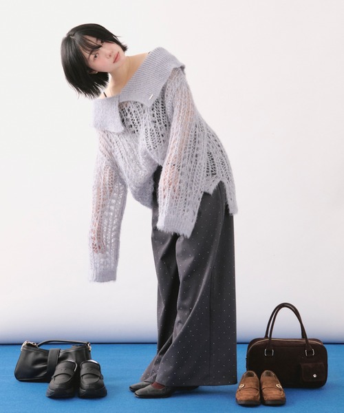 セール】sheer collar knit / シアーカラーニット（ニット/セーター