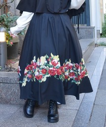 椿柄スカート