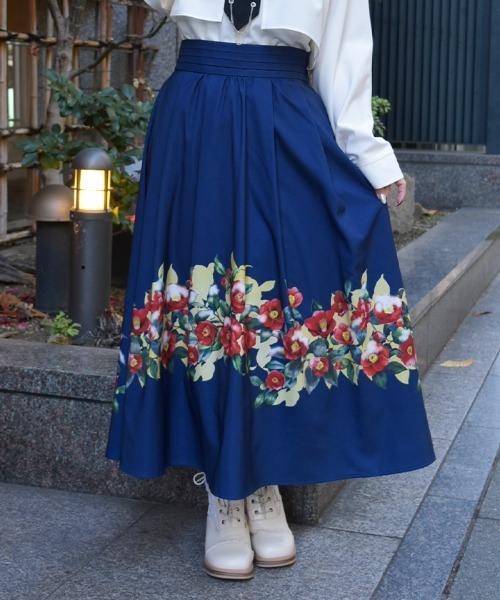 axes femme（アクシーズファム）の「椿柄スカート（スカート・レディース・ブラック/ネイビー・FREE）」の19枚目の写真