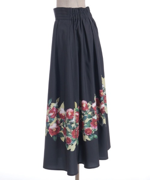 axes femme（アクシーズファム）の「椿柄スカート（スカート・レディース・ブラック/ネイビー・FREE）」の9枚目の写真