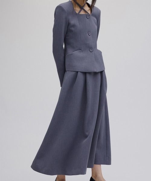 BELT SET TUCK FLARE SKIRT（スーツスカート）｜Ameri（アメリ）の