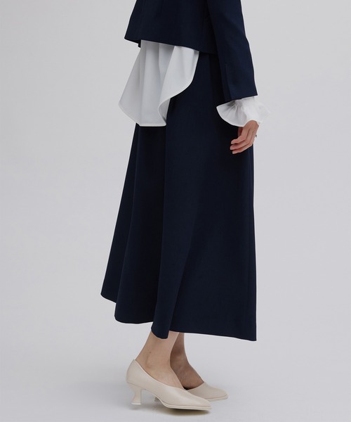 BELT SET TUCK FLARE SKIRT（スーツスカート）｜Ameri（アメリ）の