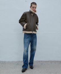 ANDROS（アンドロス）の「B-3 Shearling Jacket (Khaki Brown/Beige)（ムートンコート）」
