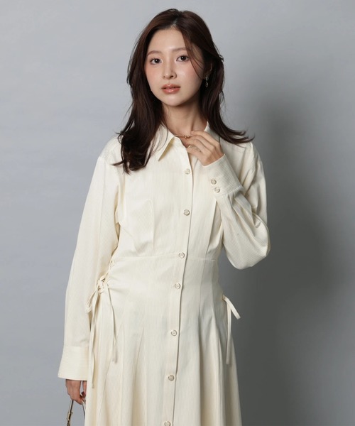 Apuweiser-riche（アプワイザーリッシェ）の「サイドレースアップシャツワンピース（ワンピース・レディース・ライトイエロー・2/1/0）」の2枚目の写真