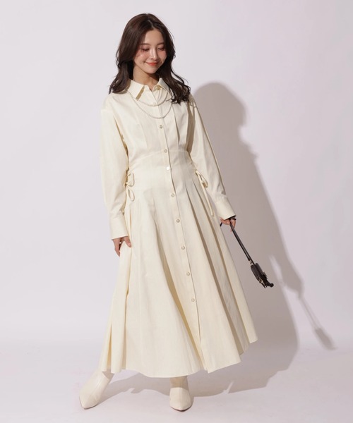 Apuweiser-riche（アプワイザーリッシェ）の「サイドレースアップシャツワンピース（ワンピース・レディース・ライトイエロー・2/1/0）」の4枚目の写真