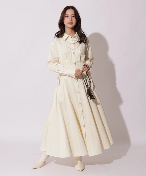 Apuweiser-riche（アプワイザーリッシェ）の「サイドレースアップシャツワンピース（ワンピース・レディース・ライトイエロー・2/1/0）」の5枚目の写真