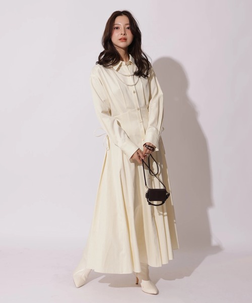 Apuweiser-riche（アプワイザーリッシェ）の「サイドレースアップシャツワンピース（ワンピース・レディース・ライトイエロー・2/1/0）」の7枚目の写真