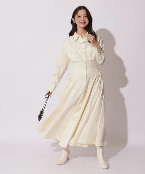 Apuweiser-riche（アプワイザーリッシェ）の「サイドレースアップシャツワンピース（ワンピース・レディース・ライトイエロー・2/1/0）」の8枚目の写真